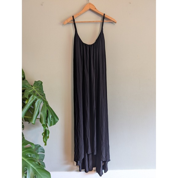 Nicole Miller New York Dresses & Skirts - Nicole Miller New York Black High Low Maxi Dress Medium Jersey Pleated Shelf Bra